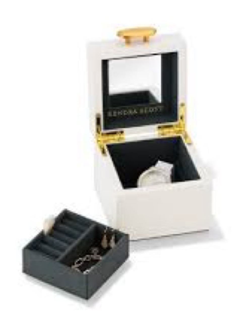Kendra Scott Small Jewelry Box - White: Wood Storage for Accessories